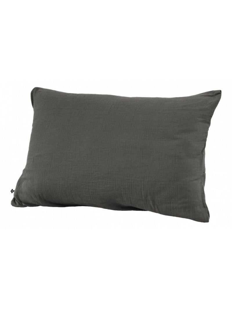 Taie d'oreiller - L'effet papillon - 100% gaze de coton 125 gr/m² Gris souris - Kiabi