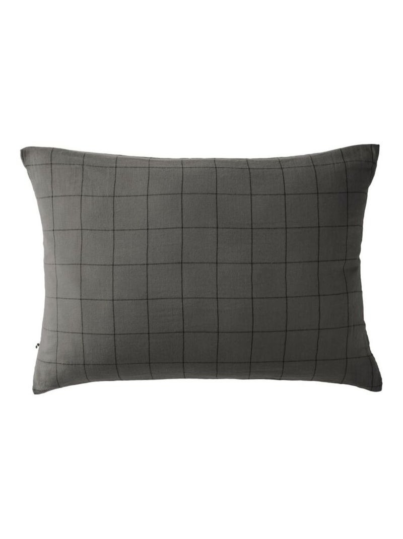 Taie d'oreiller - L'effet papillon - 100% gaze de coton 125 gr/m² Gris souris - Kiabi