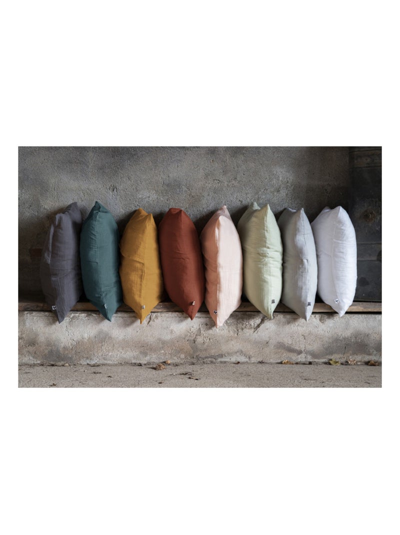 Taie d'oreiller - L'effet papillon - 100% gaze de coton 125 gr/m² Marron clair - Kiabi