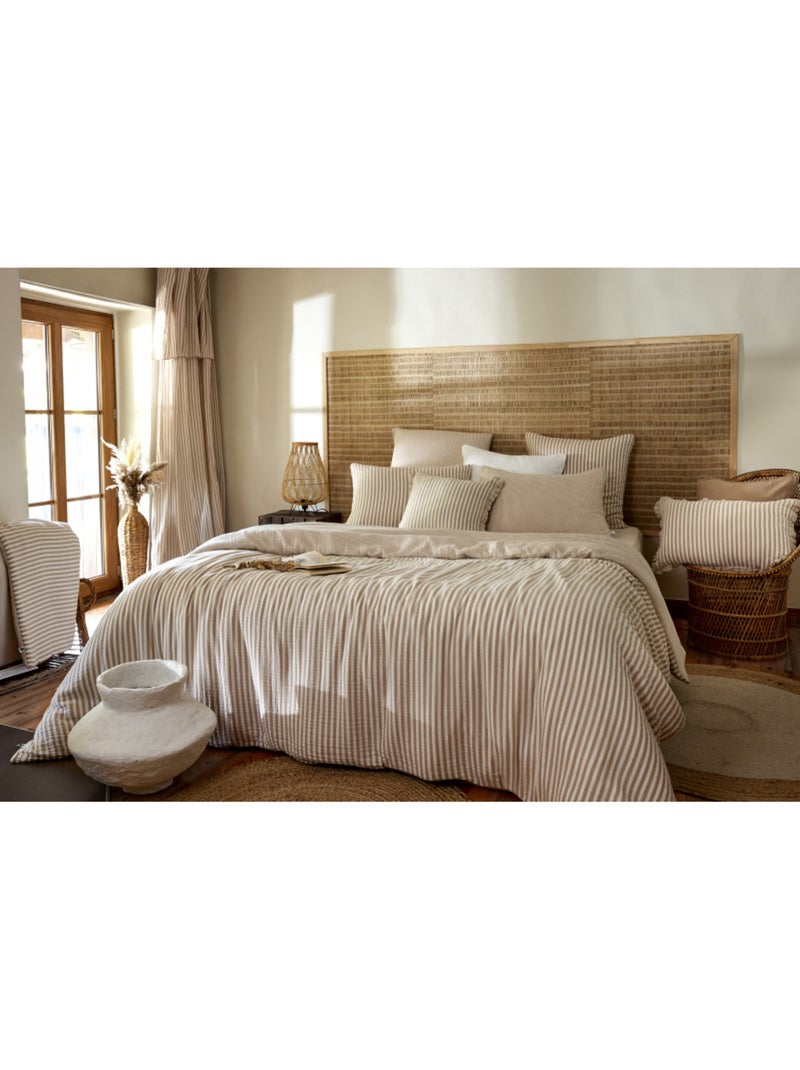 Taie d'oreiller - L'effet papillon - 100% gaze de coton 125 gr/m² Marron - Kiabi