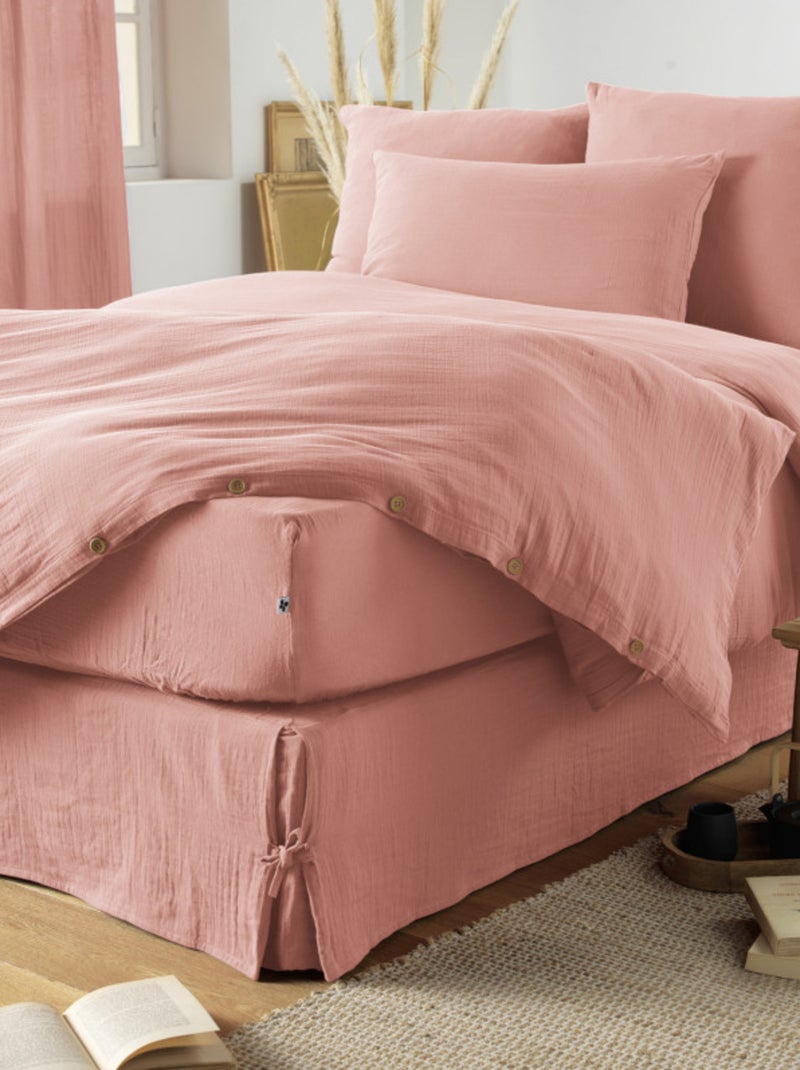 Taie d'oreiller - L'effet papillon - 100% gaze de coton 125 gr/m² Peche - Kiabi