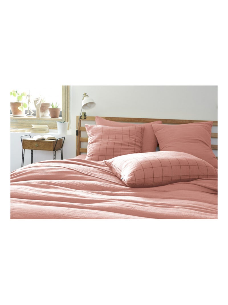 Taie d'oreiller - L'effet papillon - 100% gaze de coton 125 gr/m² Peche - Kiabi