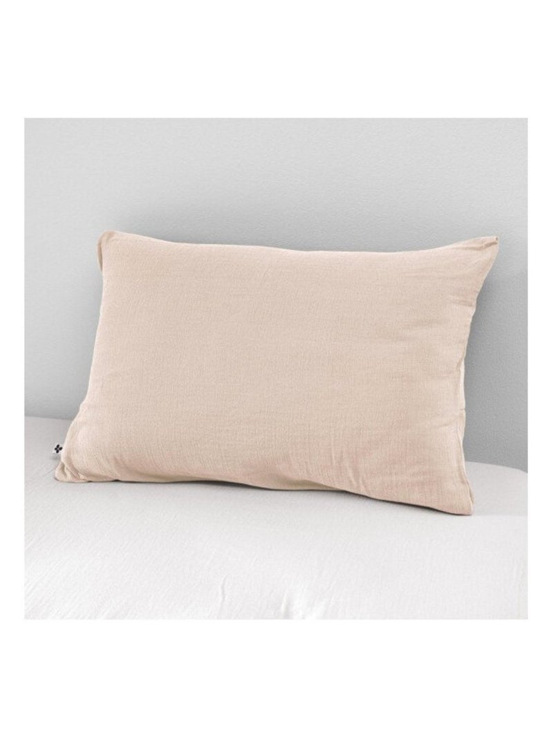 Taie d'oreiller - L'effet papillon - 100% gaze de coton 125 gr/m² Rose clair - Kiabi