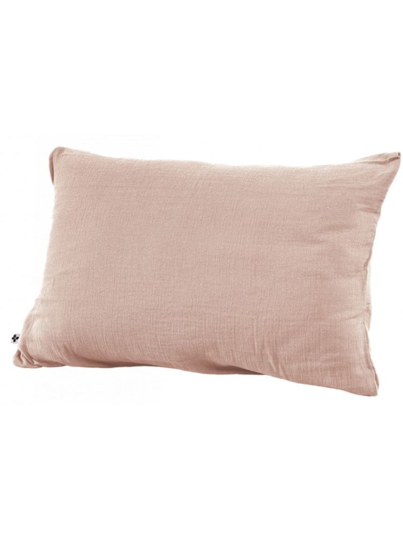 Taie d'oreiller - L'effet papillon - 100% gaze de coton 125 gr/m² Rose clair - Kiabi
