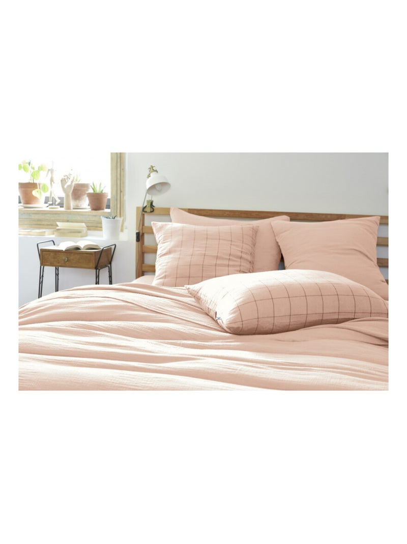 Taie d'oreiller - L'effet papillon - 100% gaze de coton 125 gr/m² Rose clair - Kiabi