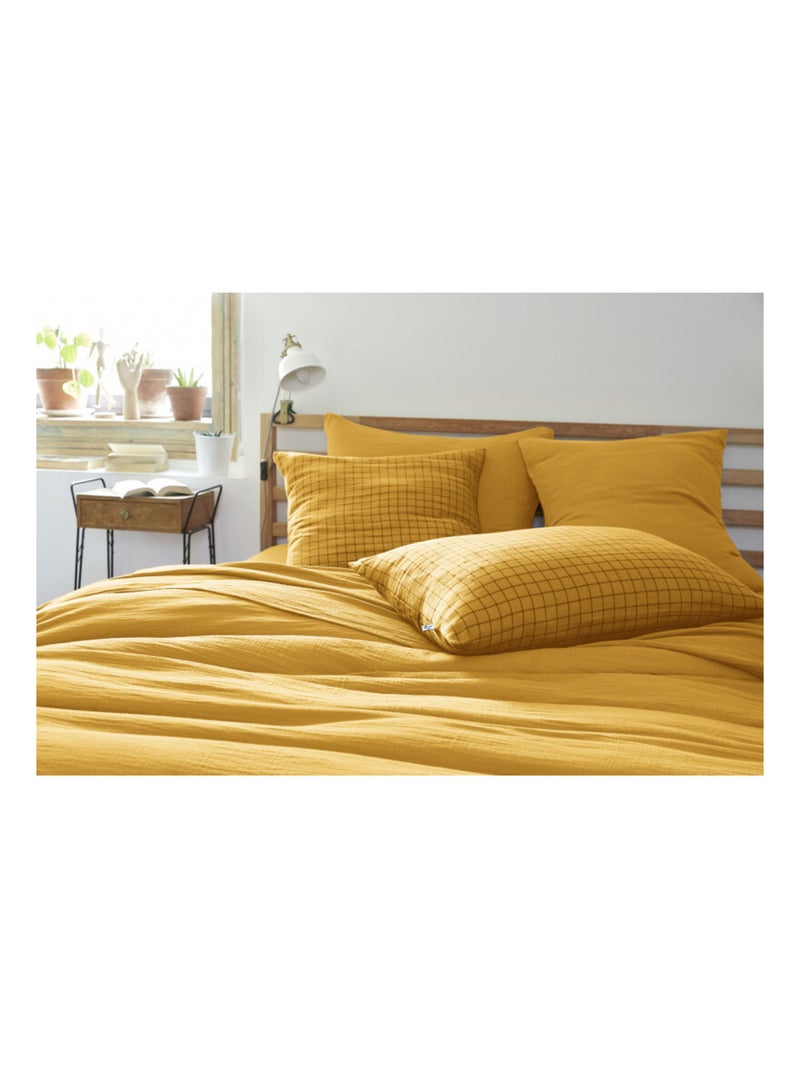 Taie d'oreiller - L'effet papillon - 100% gaze de coton 125 gr/m² Safran - Kiabi