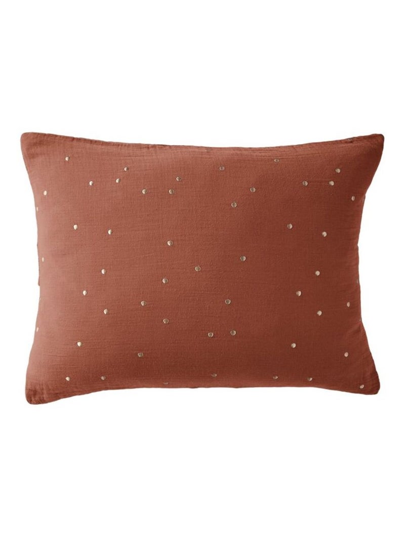 Taie d'oreiller - L'effet papillon - 100% gaze de coton 125 gr/m² Terracotta - Kiabi
