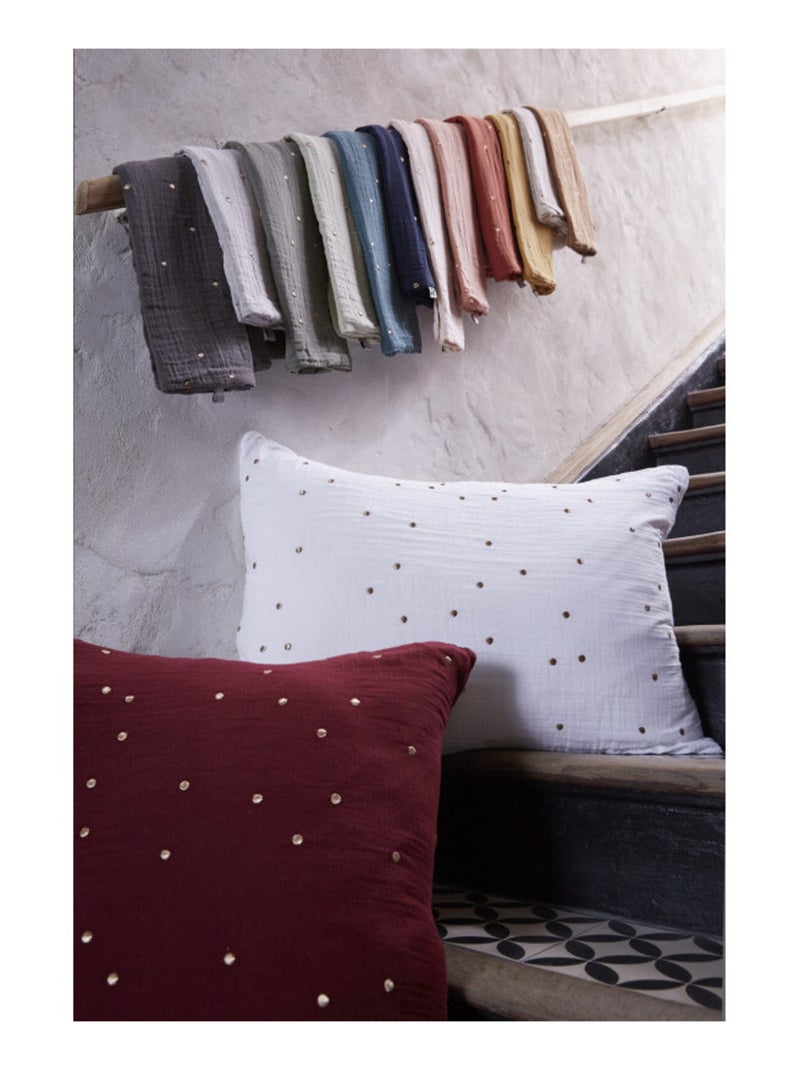 Taie d'oreiller - L'effet papillon - 100% gaze de coton 125 gr/m² Terracotta - Kiabi