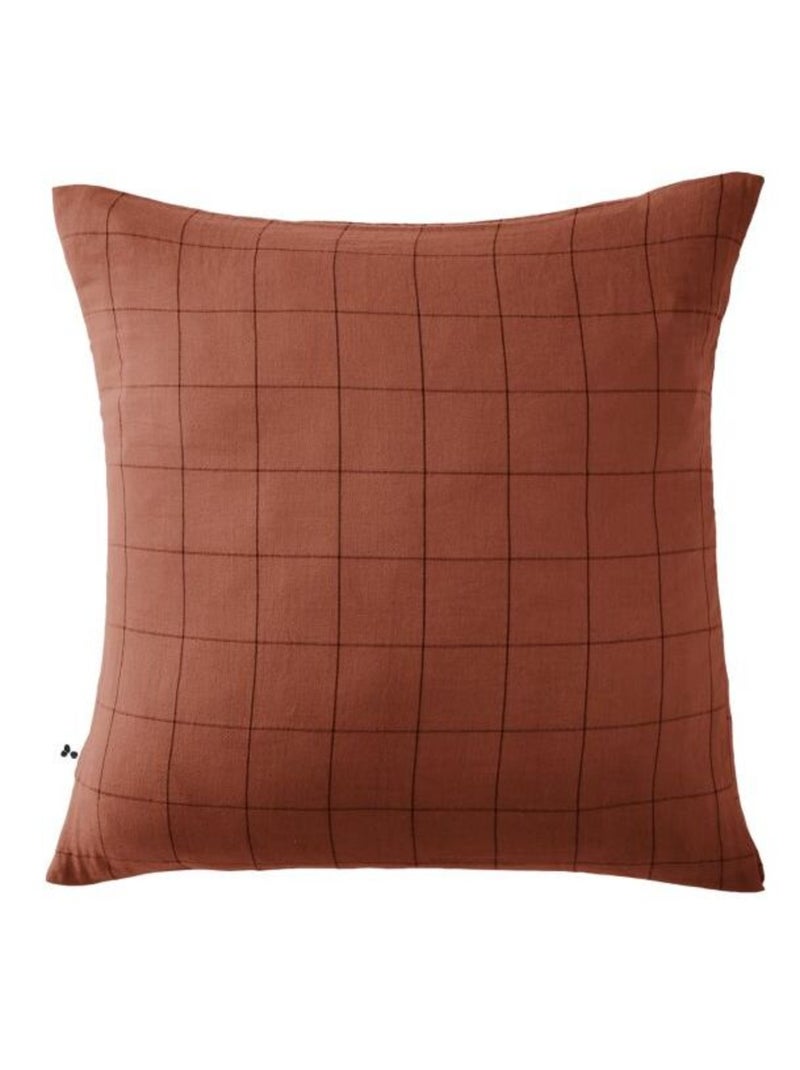 Taie d'oreiller - L'effet papillon - 100% gaze de coton 125 gr/m² Terracotta - Kiabi