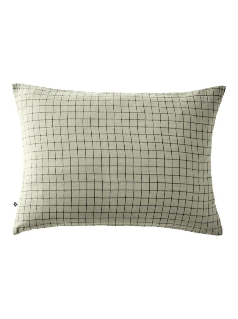 Taie d'oreiller - L'effet papillon - 100% gaze de coton 125 gr/m² Vert d'eau - Kiabi