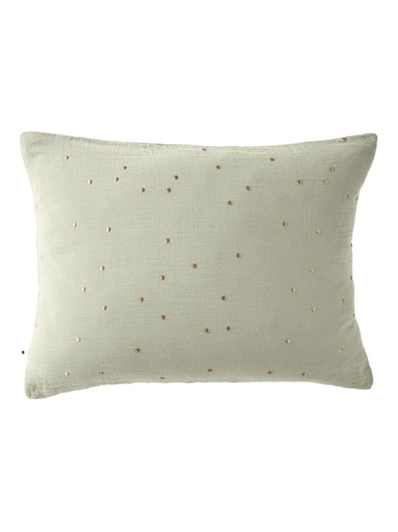 Taie d'oreiller - L'effet papillon - 100% gaze de coton 125 gr/m² Vert d'eau - Kiabi