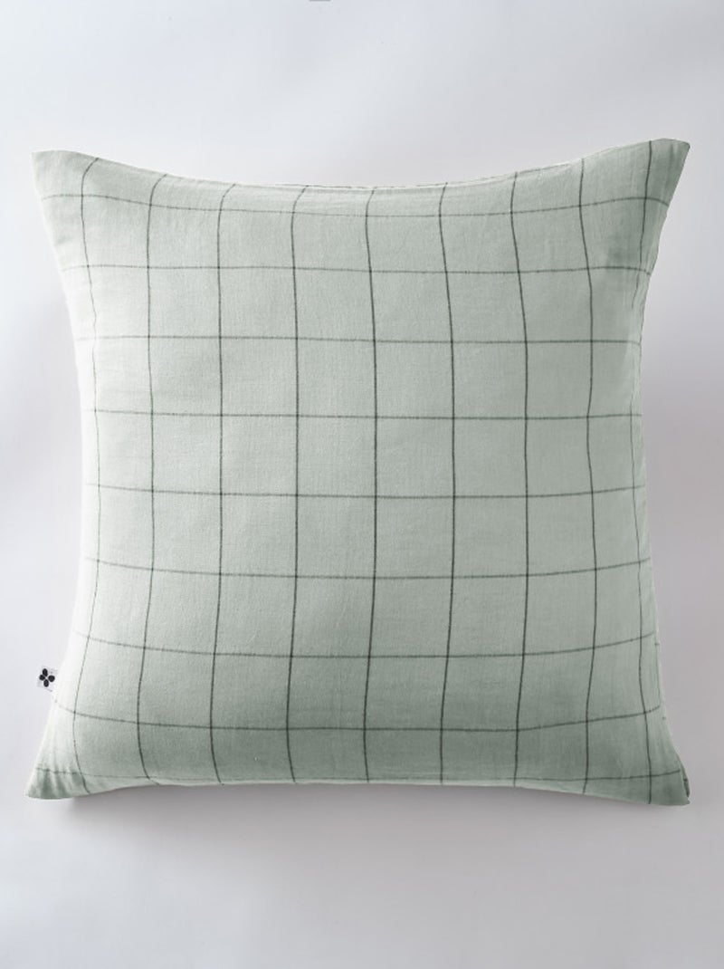Taie d'oreiller - L'effet papillon - 100% gaze de coton 125 gr/m² Vert tilleul - Kiabi
