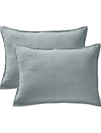 Lot de 2 taies d'oreiller "Soline" 60 x 60 cm & 50 x 70 cm "Lin lavé