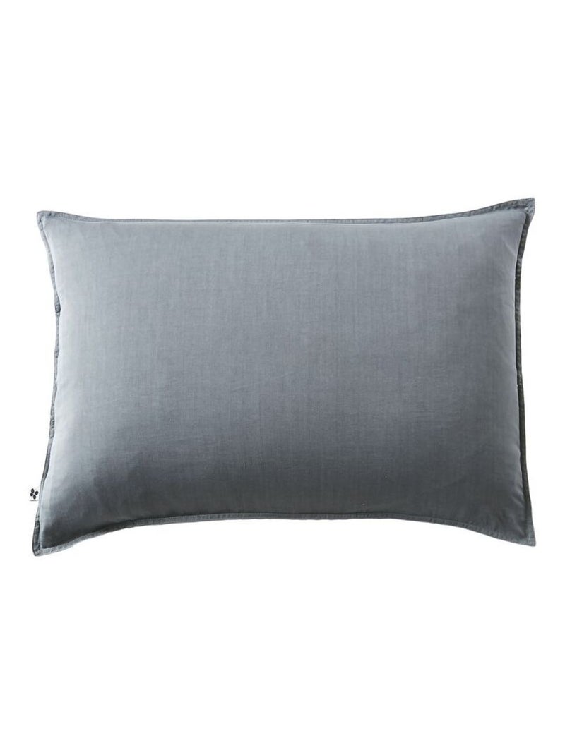 Taie d'oreiller - L'effet papillon - 100% Lyocell (Tencel lavé ) Gris foncé - Kiabi