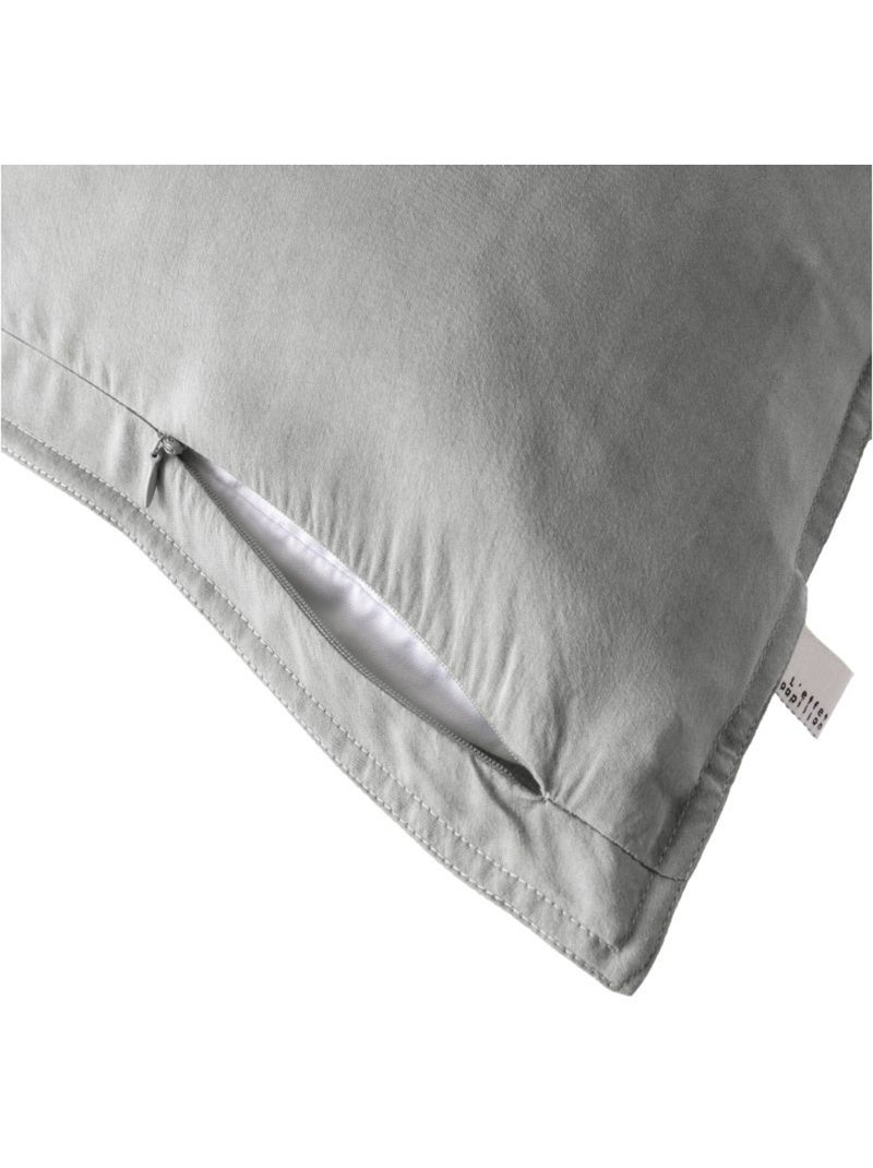 Taie d'oreiller - L'effet papillon - 100% Lyocell (Tencel lavé ) Gris foncé - Kiabi