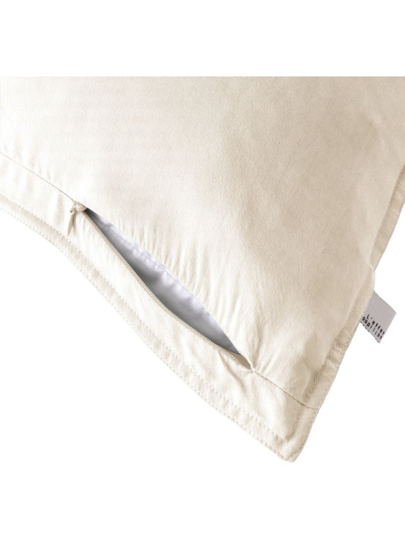 Taie d'oreiller - L'effet papillon - 100% Lyocell (Tencel lavé ) Gris taupe - Kiabi