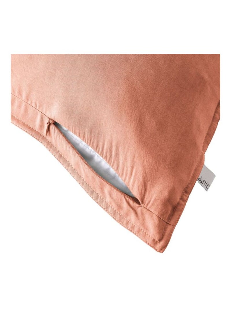 Taie d'oreiller - L'effet papillon - 100% Lyocell (Tencel lavé ) Terracotta - Kiabi