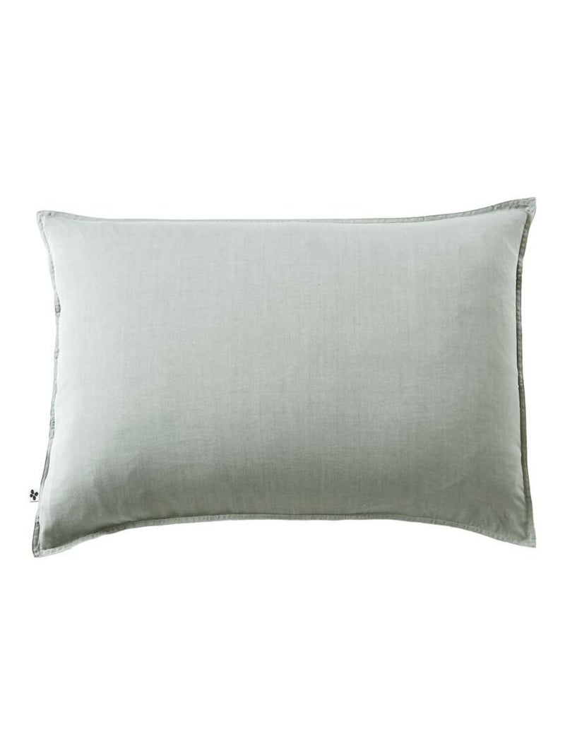 Taie d'oreiller - L'effet papillon - 100% Lyocell (Tencel lavé ) Vert foncé - Kiabi