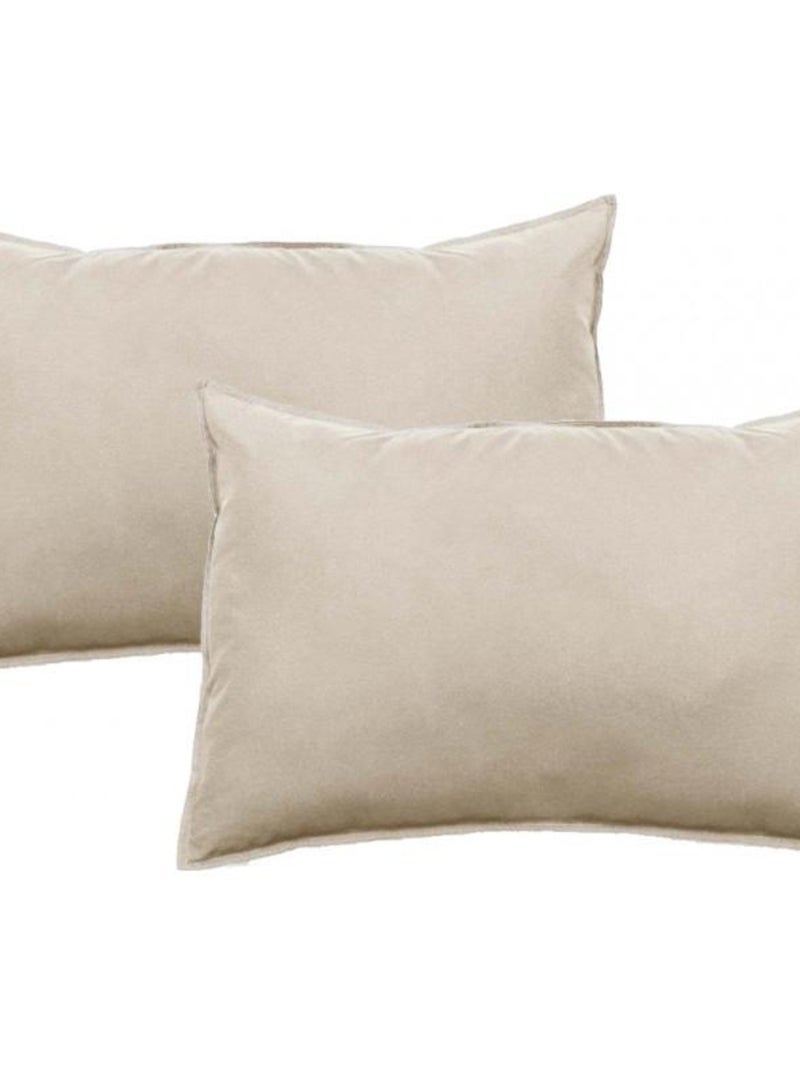 Taie d'oreiller - Vent du Sud - 100 % coton lavé 63 fils/cm² Beige - Kiabi