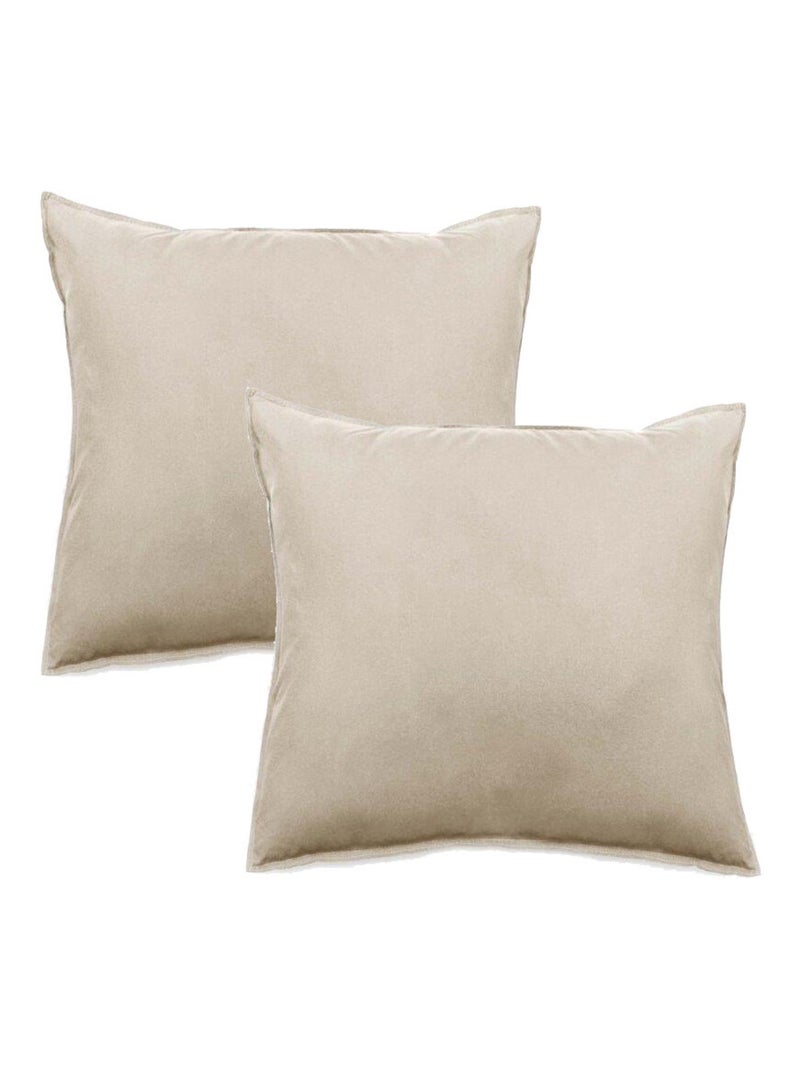 Taie d'oreiller - Vent du Sud - 100 % coton lavé 63 fils/cm² Beige chiné - Kiabi