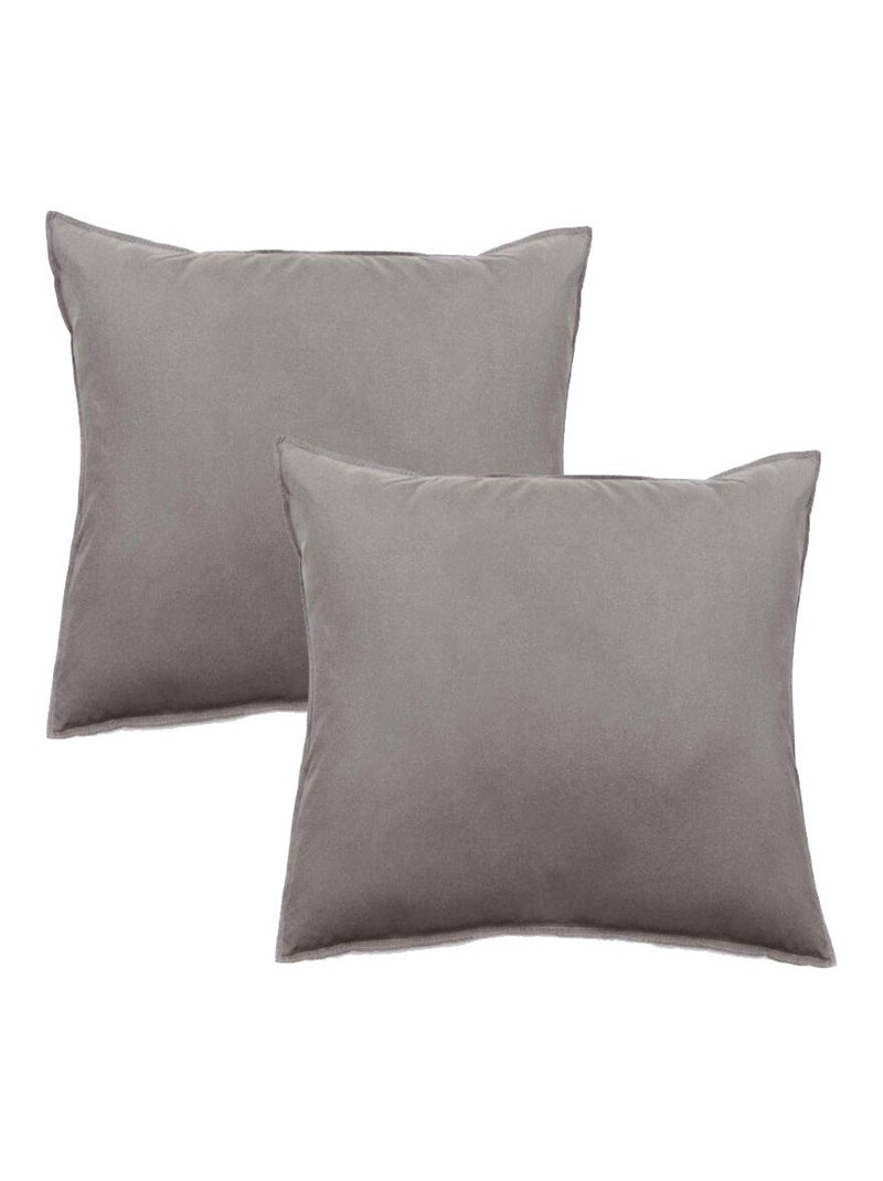 Taie d'oreiller - Vent du Sud - 100 % coton lavé 63 fils/cm² Gris moyen - Kiabi
