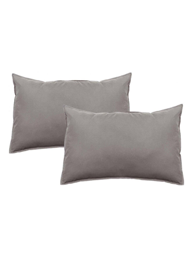 Taie d'oreiller - Vent du Sud - 100 % coton lavé 63 fils/cm² Gris moyen - Kiabi