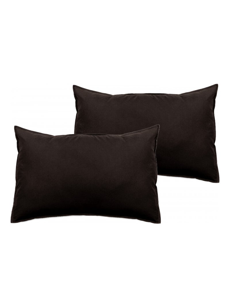 Taie d'oreiller - Vent du Sud - 100 % coton lavé 63 fils/cm² Noir - Kiabi