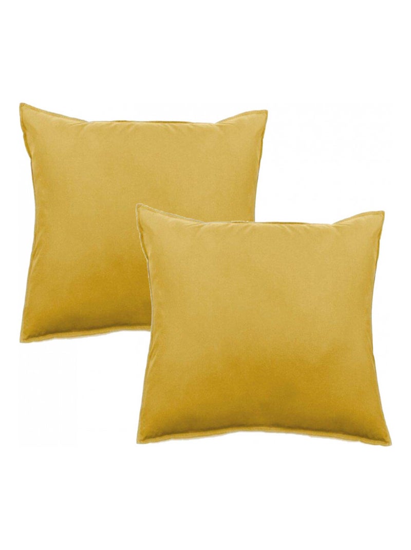 Taie d'oreiller - Vent du Sud - 100 % coton lavé 63 fils/cm² Orange clémentine - Kiabi