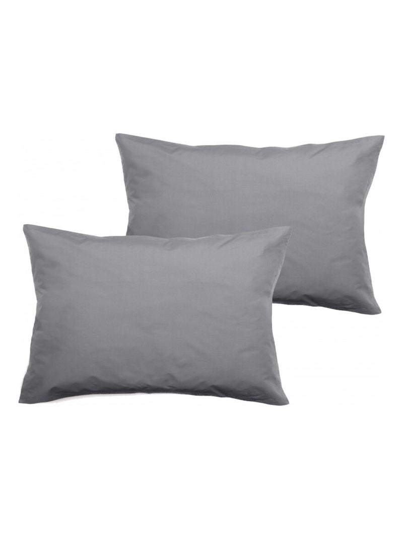 Taie d'oreiller - Vent du Sud - 100% Percale de coton peigné Argent - Kiabi