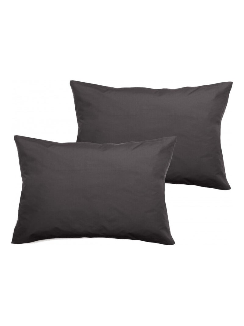Taie d'oreiller - Vent du Sud - 100% Percale de coton peigné Bleu ardoise - Kiabi