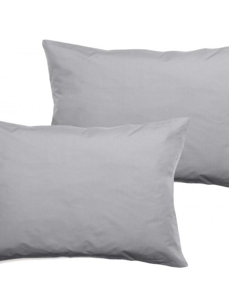Taie d'oreiller - Vent du Sud - 100% Percale de coton peigné Gris clair - Kiabi
