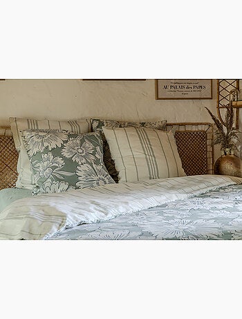 Taie d’oreiller 100% coton 57 fils imprimé tamara