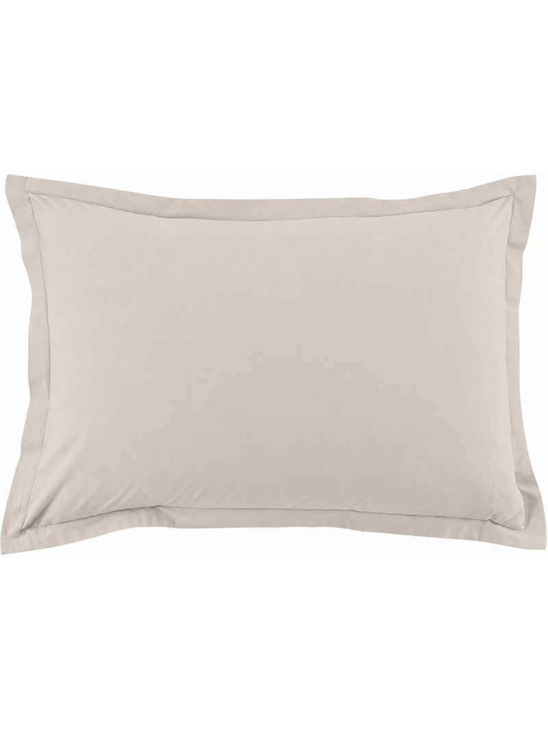 Taie d'oreiller 100 % coton essentiel Grège - Kiabi