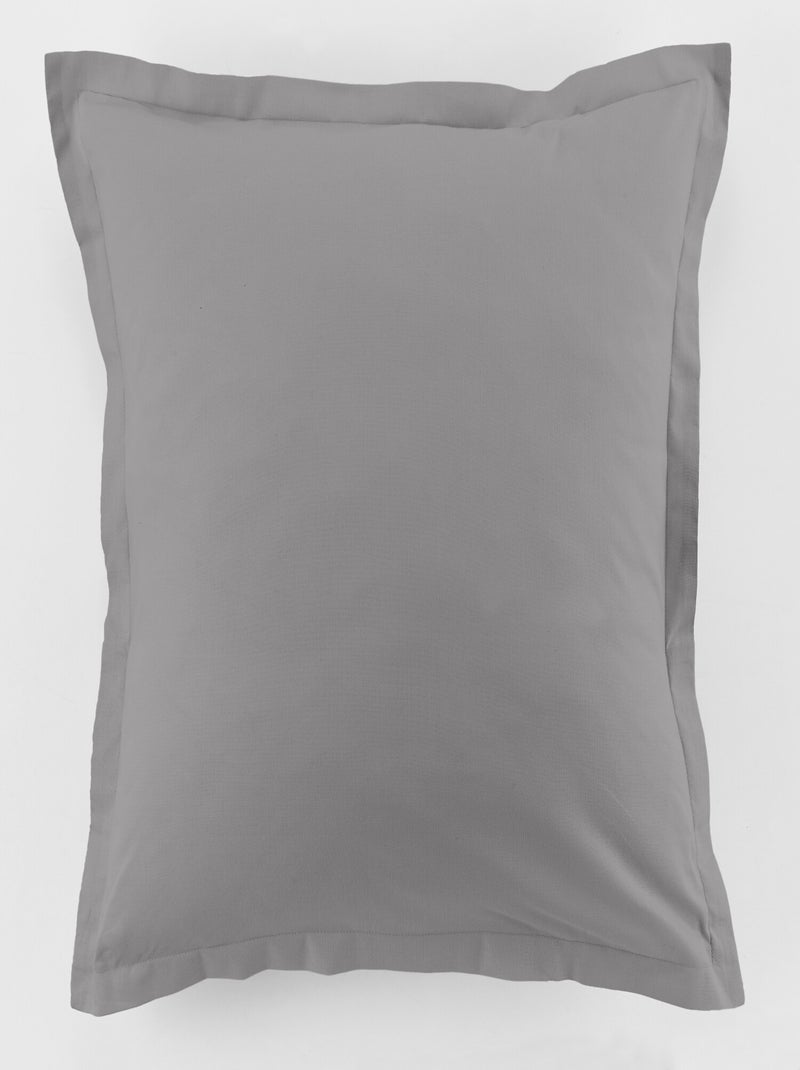 Taie d'oreiller 100 % coton essentiel Gris - Kiabi