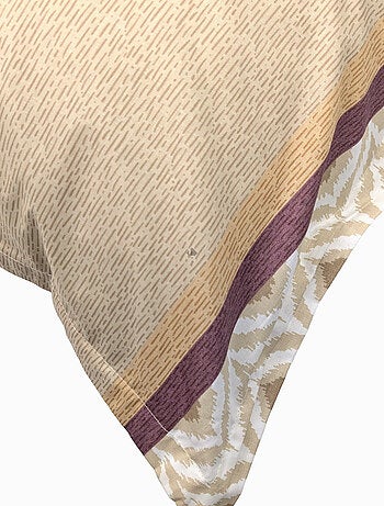 Taie d'oreiller 100% coton INOUK rose/beige