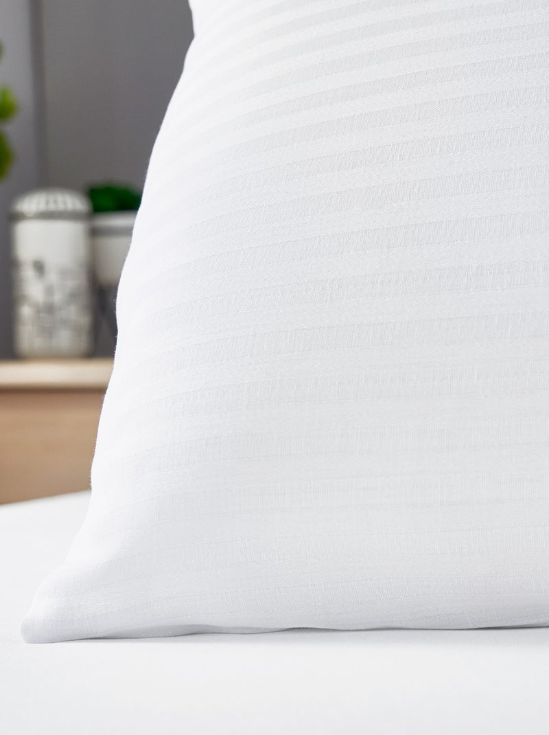 Taie d'oreiller 100% coton rayé, extra douce Blanc - Kiabi