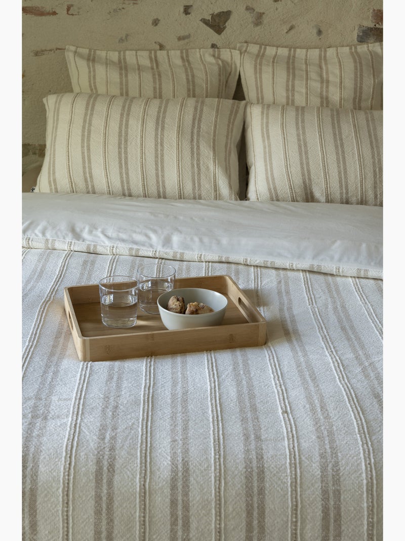 Taie d’oreiller 100% coton texturé tom Beige naturel - Kiabi