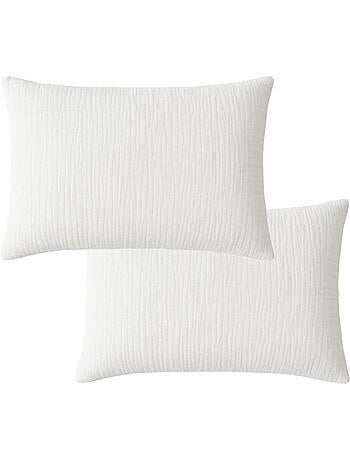 Taie D'oreiller 100% Double Gaze De Coton Lavé Bleu Pétrole