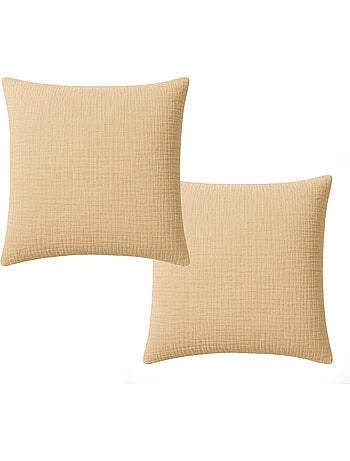 Taie D'oreiller 100% Double Gaze De Coton Lavé Bleu Pétrole