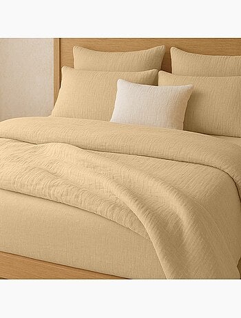 Taie D'oreiller 100% Double Gaze De Coton Lavé Bleu Pétrole