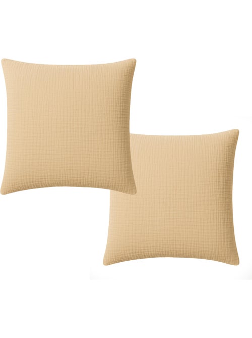 Taie D'oreiller 100% Double Gaze De Coton Lavé Ecru Naturel - Kiabi Taie D'oreiller 100% Double Gaze De Coton Lavé Ecru Naturel - Kiabi