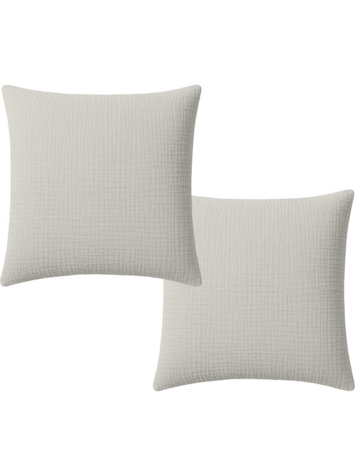 Taie D'oreiller 100% Double Gaze De Coton Lavé Gris Glacier - Kiabi Taie D'oreiller 100% Double Gaze De Coton Lavé Gris Glacier - Kiabi