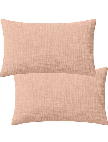 Taie D'oreiller 100% Double Gaze De Coton Lavé Bleu Pétrole