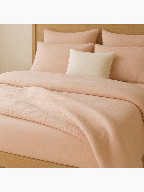 Taie D'oreiller 100% Double Gaze De Coton Lavé Rose Lotus - Kiabi Taie D'oreiller 100% Double Gaze De Coton Lavé Rose Lotus - Kiabi