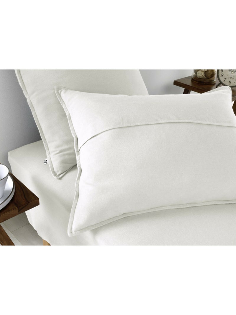 Taie d’oreiller – 100% Flanelle de coton - Douce et chaude – Candice Blanc - Kiabi