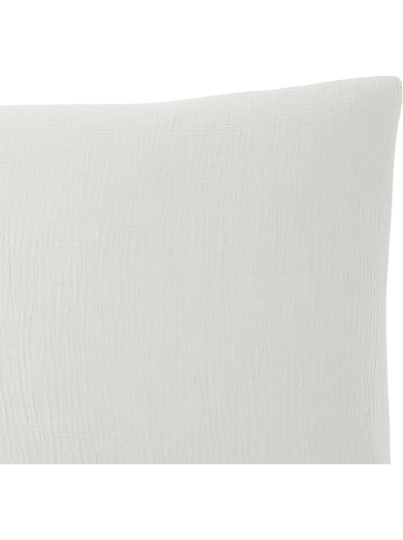 Taie d'oreiller 100 % gaze de coton pur Blanc - Kiabi