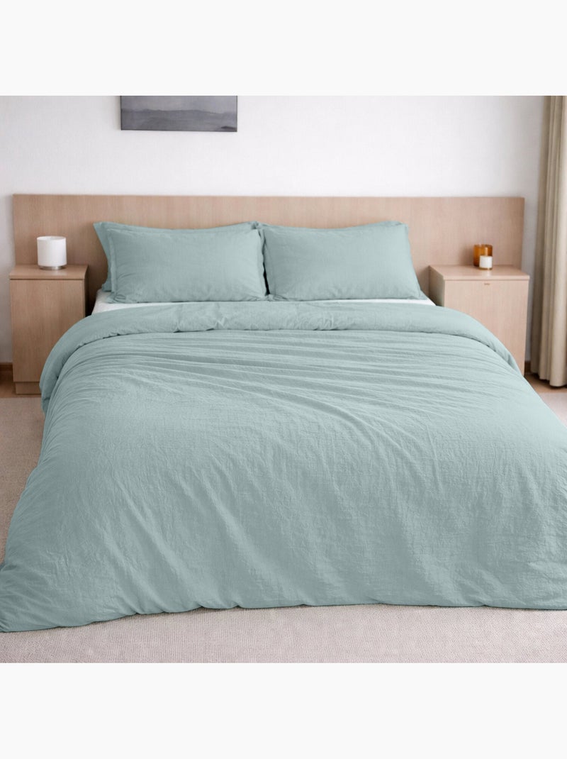 Taie d'oreiller 100 % gaze de coton pur Bleu givrée - Kiabi