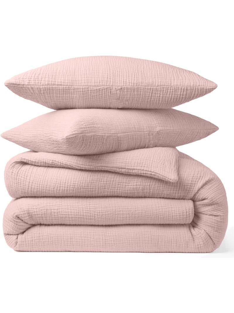 Taie d'oreiller 100 % gaze de coton pur Rose lotus - Kiabi