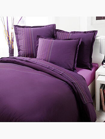 Taie d'oreiller 100 % percale de coton ciruela