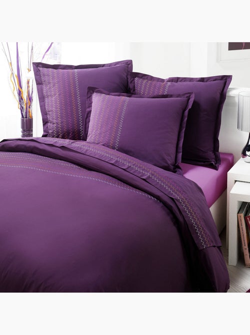 Taie d'oreiller 100 % percale de coton ciruela - Kiabi